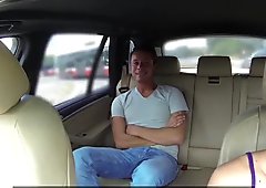 Female Fake Taxi Big tits blonde cabbie milf fucks young stud on backseat